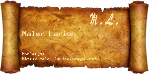 Maler Larion névjegykártya